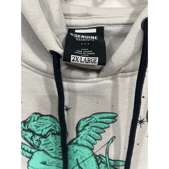 Genuine Authentic Garment Godchild Cherub Angel Hoodie Sweatshirt Men 2XL Grey - Picture 4 of 5